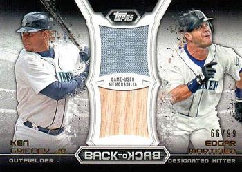 2016 Topps - Back-To-Back Dual Relics #B2BR-MG Edgar Martinez / Ken Griffey Jr. Front
