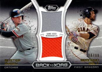 2016 Topps - Back-To-Back Dual Relics #B2BR-PB Brandon Belt / Buster Posey Front