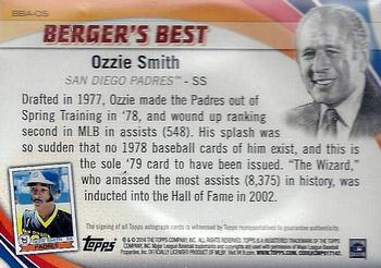 2016 Topps - Berger's Best Autographs (Series 1) #BBA-OS Ozzie Smith Back