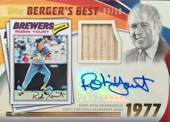 2016 Topps - Berger's Best Autograph Relics #BBAR-RY Robin Yount Front