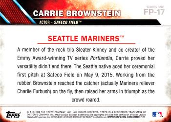 2016 Topps - First Pitch (Series 1) #FP-17 Carrie Brownstein Back