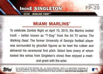2016 Topps - First Pitch (Series 1) #FP-20 IronE Singleton Back