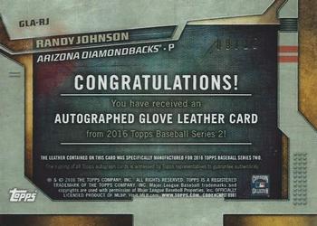 2016 Topps - Glove Leather Autographs #GLA-RJ Randy Johnson Back