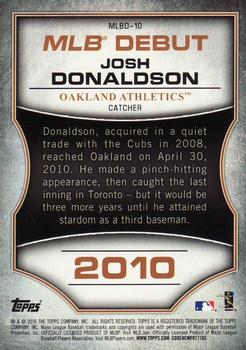 2016 Topps - MLB Debut Bronze (Series 1) #MLBD-10 Josh Donaldson Back