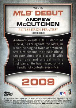 2016 Topps - MLB Debut Bronze (Series 1) #MLBD-23 Andrew McCutchen Back