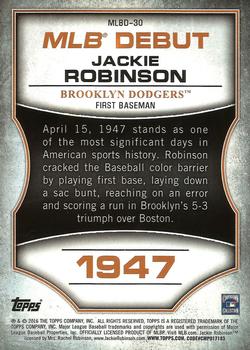 2016 Topps - MLB Debut Bronze (Series 1) #MLBD-30 Jackie Robinson Back