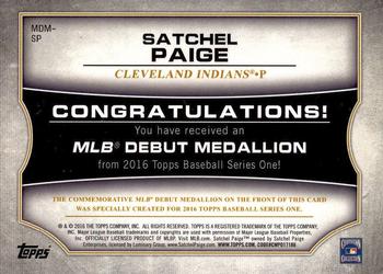 2016 Topps - MLB Debut Medallion (Series 1) #MDM-SP Satchel Paige Back