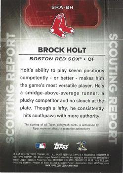 2016 Topps - Scouting Report Autographs #SRA-BHO Brock Holt Back