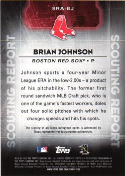 2016 Topps - Scouting Report Autographs #SRA-BJ Brian Johnson Back