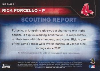 2016 Topps - Scouting Report Relics #SRR-RP Rick Porcello Back