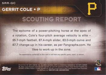 2016 Topps - Scouting Report Relics #SRR-GC Gerrit Cole Back