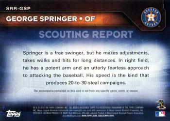 2016 Topps - Scouting Report Relics #SRR-GSP George Springer Back