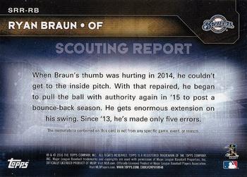 2016 Topps - Scouting Report Relics #SRR-RB Ryan Braun Back