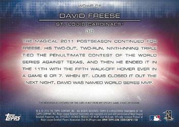 2016 Topps - Walk Off Wins Relics #WOWR-DF David Freese Back
