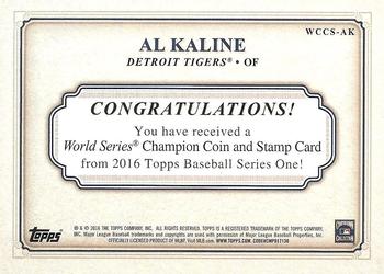 2016 Topps - World Series Champion Coin and Stamp Quarter #WCCS-AK Al Kaline Back