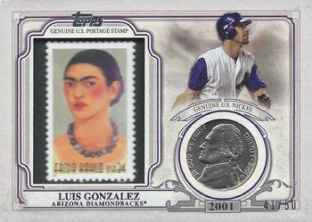 2016 Topps - World Series Champion Coin and Stamp Nickel #WCCS-LGO Luis Gonzalez Front
