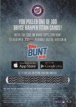 2016 Topps - Bunt Player Promo #NNO Bryce Harper Back