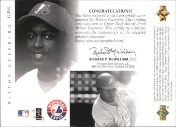 2000 SP Authentic - SP Chirography Gold #G-WG Wilton Guerrero Back