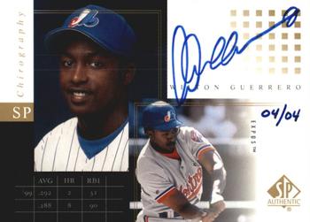 2000 SP Authentic - SP Chirography Gold #G-WG Wilton Guerrero Front