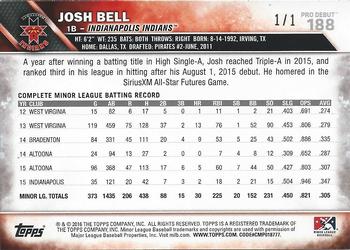 2016 Topps Pro Debut - Black #188 Josh Bell Back