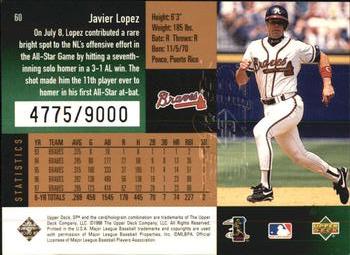 1998 SPx Finite #60 Javy Lopez Back