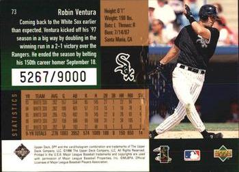 1998 SPx Finite #73 Robin Ventura Back