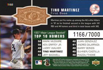 1998 SPx Finite #160 Tino Martinez Back