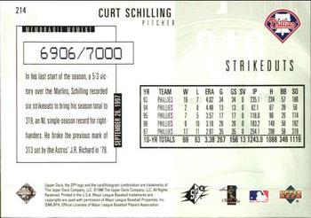 1998 SPx Finite #214 Curt Schilling Back