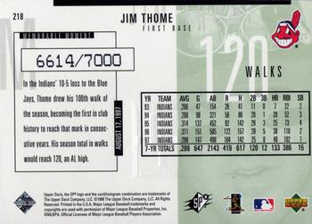 1998 SPx Finite #218 Jim Thome Back