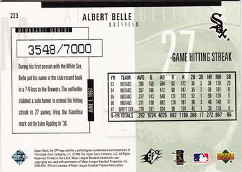 1998 SPx Finite #223 Albert Belle Back