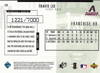 1998 SPx Finite #229 Travis Lee Back