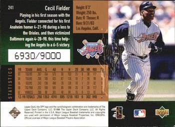 1998 SPx Finite #241 Cecil Fielder Back
