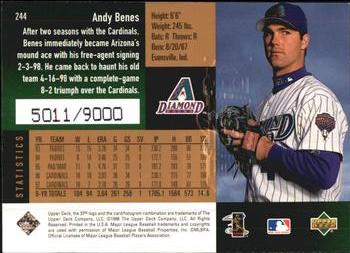 1998 SPx Finite #244 Andy Benes Back