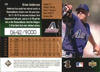 1998 SPx Finite #246 Brian Anderson Back