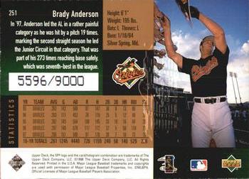 1998 SPx Finite #251 Brady Anderson Back