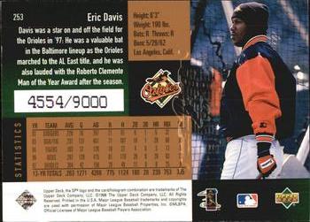 1998 SPx Finite #253 Eric Davis Back