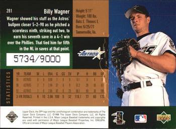 1998 SPx Finite #281 Billy Wagner Back