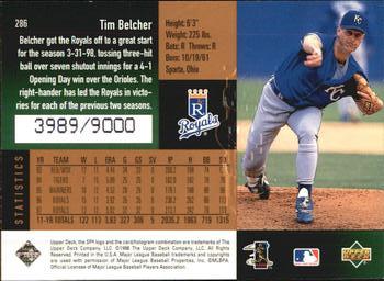 1998 SPx Finite #286 Tim Belcher Back