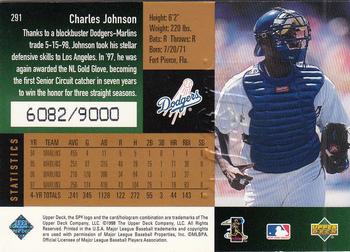 1998 SPx Finite #291 Charles Johnson Back