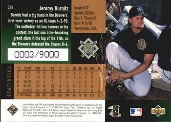 1998 SPx Finite #293 Jeromy Burnitz Back