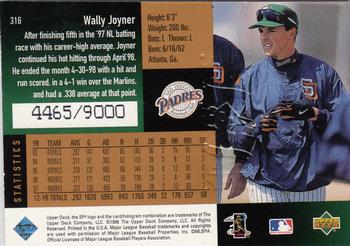 1998 SPx Finite #316 Wally Joyner Back