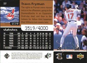 1998 SPx Finite #337 Travis Fryman Back