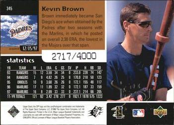 1998 SPx Finite #345 Kevin Brown Back