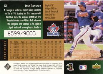 1998 SPx Finite #328 Jose Canseco Back