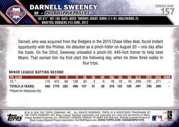 2016 Topps - Black & White Negatives #157 Darnell Sweeney Back