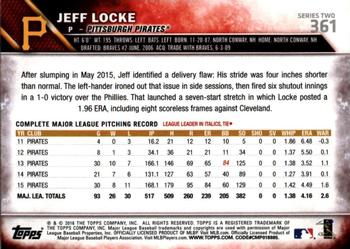 2016 Topps - Black & White Negatives #361 Jeff Locke Back