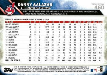 2016 Topps - Black & White Negatives #460 Danny Salazar Back