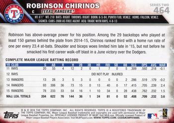 2016 Topps - Black & White Negatives #464 Robinson Chirinos Back