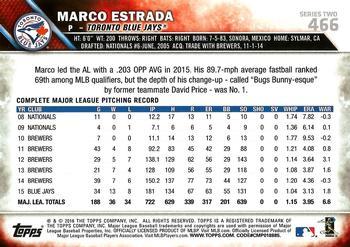 2016 Topps - Black & White Negatives #466 Marco Estrada Back