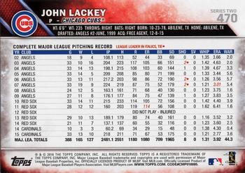 2016 Topps - Black & White Negatives #470 John Lackey Back